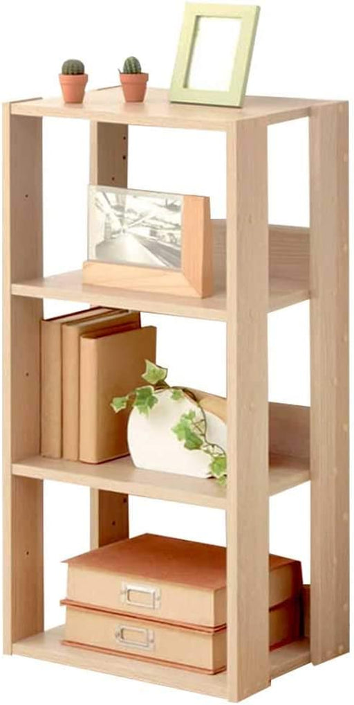 Adjustable Wooden Bookshelf with Natural Shelving