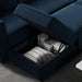 Blue Velvet U-Shaped Modular Sofa with Storage
