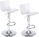 Transparent Acrylic Adjustable Swivel Barstools Set of 2