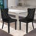 Solid Wood Dining Chairs with Nailhead Back (Set of 2, Black)