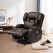 Dark Brown PU Electric Power Lift Recliner with Massage & Heat