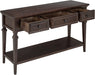 Espresso Console Table with Drawers and Shelf