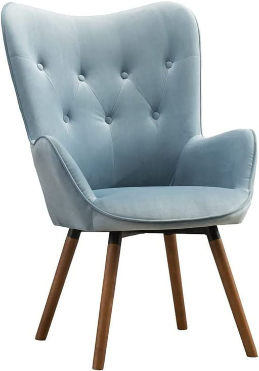 Blue Velvet Tufted Accent Chair by Roundhill Furniture