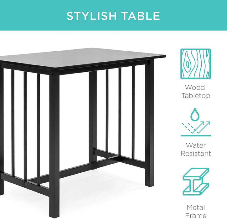 Compact 3-Piece Counter Height Dining Table Set