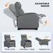 Gray PU Leather Recliner Sofa with Lumbar Support