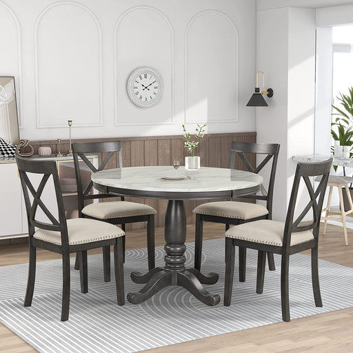 5-Piece round Dining Table Set