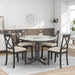 Wood 5-Piece round Dining Table Set with Cushioned Chairs