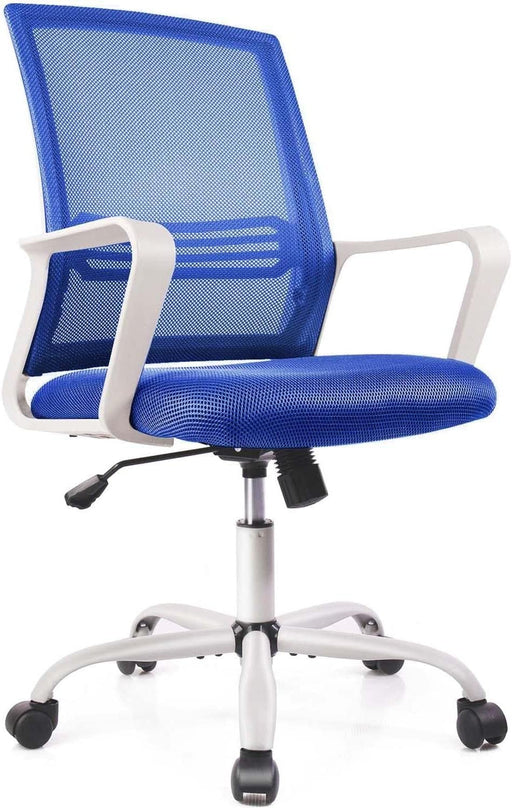 Ergonomic Blue Mesh Office Chair with Wheels
