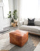 Moroccan Leather Pouf for Bohemian Living Room