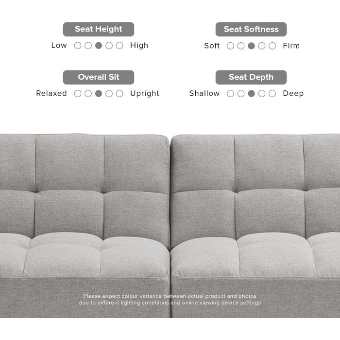 Gray Fabric Twin Futon Sofa Bed with Arms
