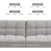 Gray Fabric Twin Futon Sofa Bed with Arms