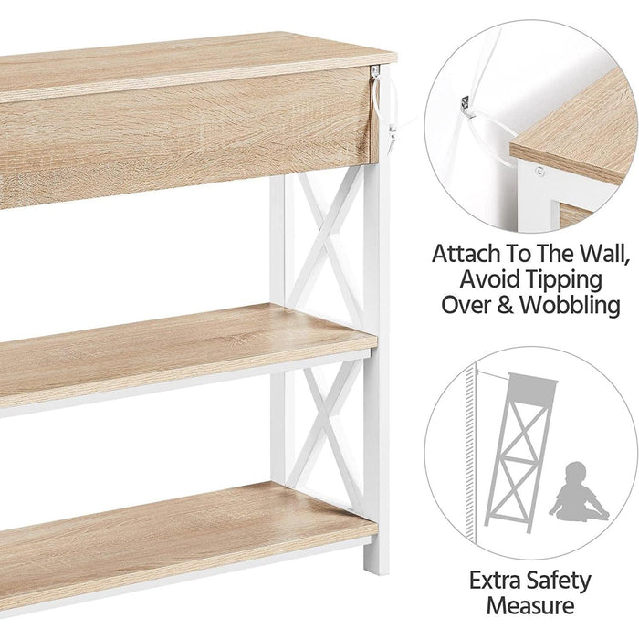 Narrow Console Table with Drawer and Shelves