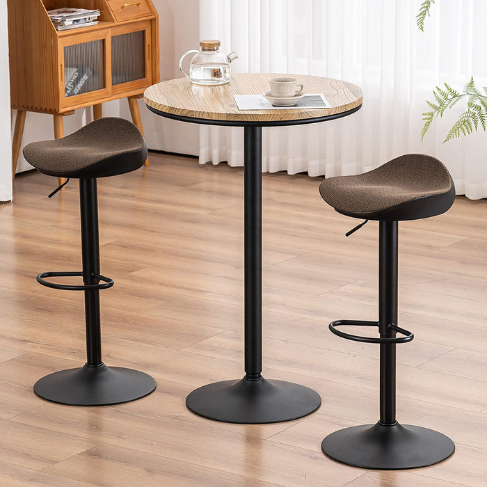 YOUNIKE Black Adjustable Counter Height Bar Stools (Set/2)