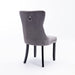 Grey Velvet Tufted Dining Chairs Set of 6