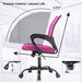 Affordable Ergonomic Pink Office Chair with Back Support