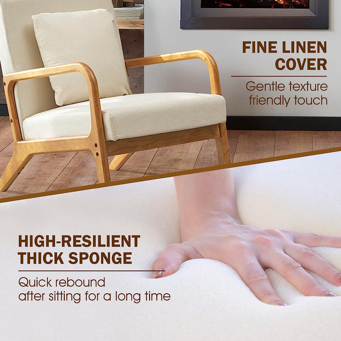 Lounge Chair with Lumbar Pillow and Easy Assembly