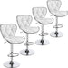 White Shell Back Adjustable PU Leather Barstools, Set of 4