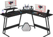 Sturdy L-Shaped Gaming Desk with Monitor Riser