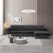 Black Tufted Sectional Sofa with Chaise