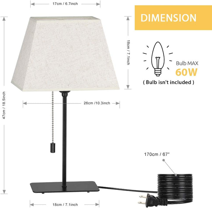 Set of 2 Modern Bedside Desk Lamps