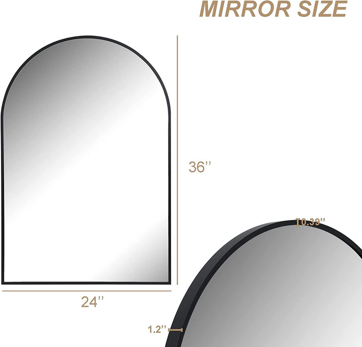 Metal Frame Arched Full Length Wall Mirror for Bathroom