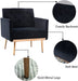 Modern Black Velvet Accent Chair with Arms