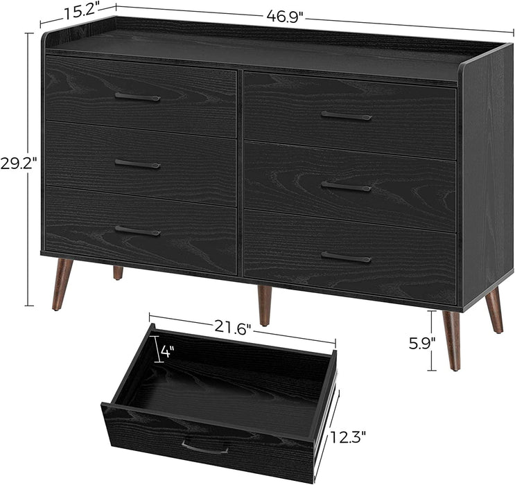 Black 6-Drawer Tool-Free Quick Install Dresser