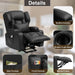 Black Soft Fabric Power Lift Recliner with Massage & Heat