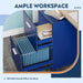 Blue Wood File Cabinet with Printer Stand