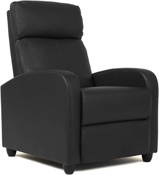 Wingback Leather Single Sofa (Black)
