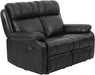 Recliner Chair Leather Sofa Recliner Couch Manual Reclining Home Theater Seating Manual Recliner Motion for Living Room Furniture (Three Seat, Black)