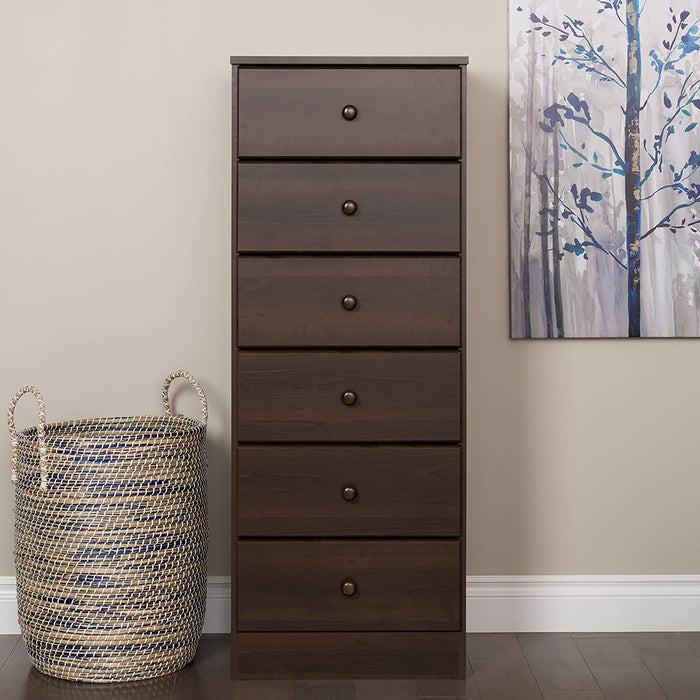 Espresso Astrid 6-Drawer Tall Chest