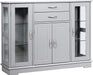 Sideboard Buffet Server Storage Cabinet Glass Doors