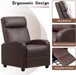 Brown PU Leather Recliner Chair with Massage