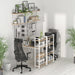 Small 4-Tier Desk with Bookshelf - Natural/White