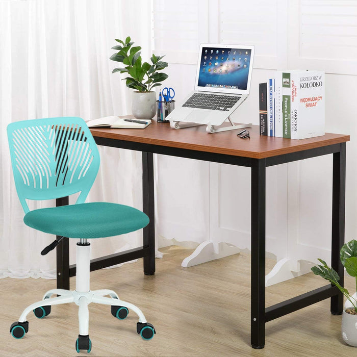 Turquoise Swivel Task Chair with Adjustable Height