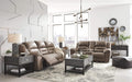 Stoneland Faux Leather Manual Pull Tab Reclining Sofa, Light Brown