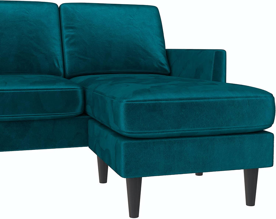 Green Velvet Reversible Sofa Sectional by Winston