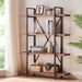 Rustic Wood Bookshelf with Vintage Industrial Style