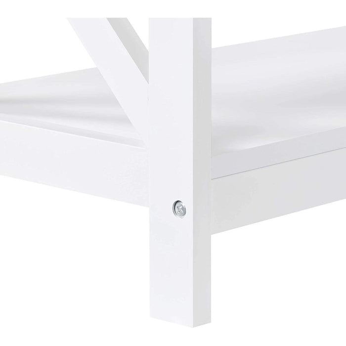 White 3-Tier Console Table with Storage Shelves