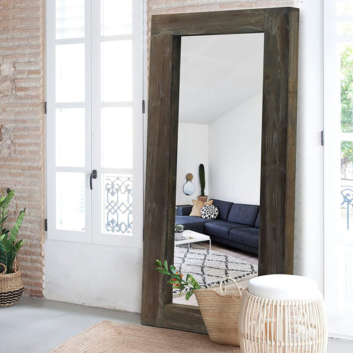 Rustic Wood Oversized Full-Length Floor Mirror