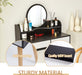 Black Makeup Vanity Desk with Mirror and Drawers