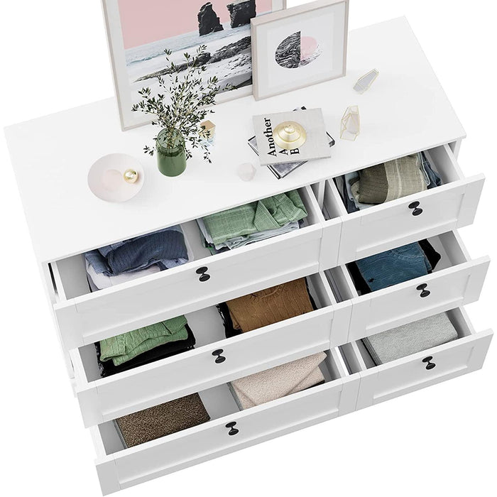 Modern White 6 Drawer Chest of Drawers