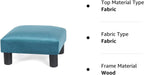 Blue Upholstered Footstool with Pet Steps