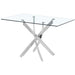 Tempered Glass Dining Table with Chromed Legs (White)