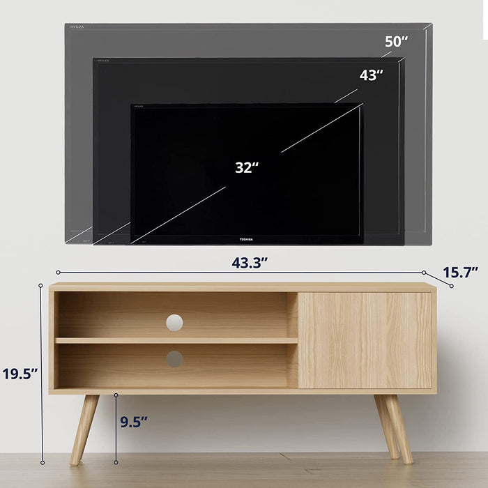Modern Oak TV Stand for 50″ Flat Screens