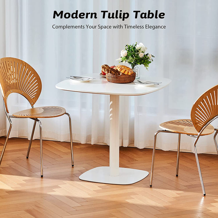 Modern White Tulip Dining Table, 32 Inch