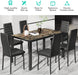 7-Piece Glass Dining Table Set for 6, PU Leather Chairs