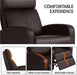 Set of 2 PU Leather Padded Recliner Chairs