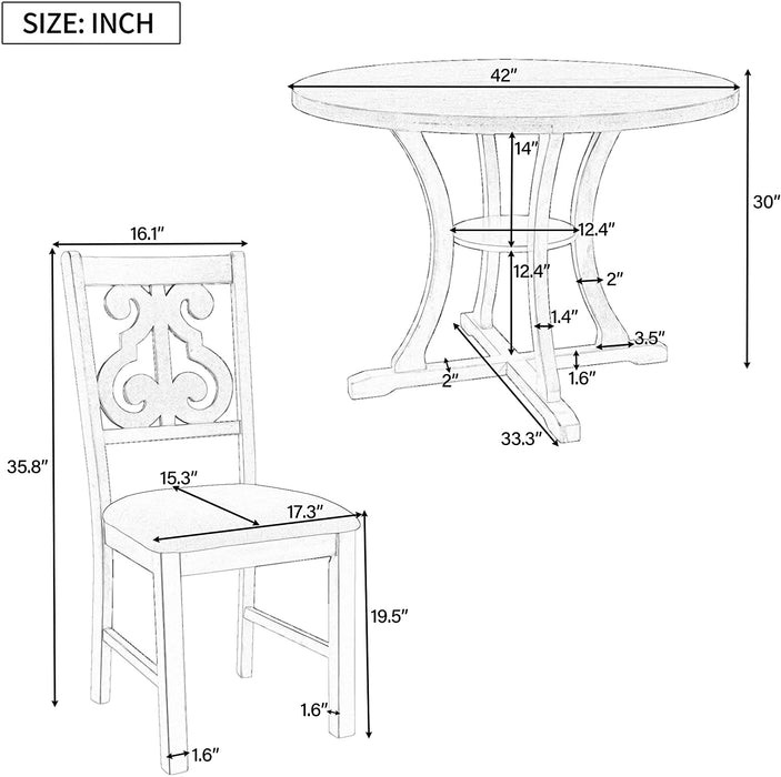 5-Piece round Kitchen Table Set